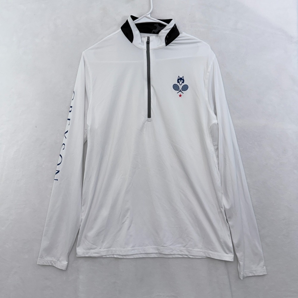Greyson 1/4 Zip Pullover Mens M White Golf Tennis Performance Stretch
